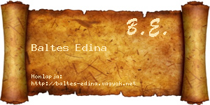 Baltes Edina névjegykártya